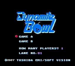 Dynamite Bowl title screen for Famicom